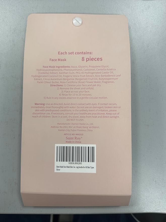 Mother's Day Gift for Mom face mask Skincare, 8-Pack face masks skincare Beauty Facial sheet Mask Skin Care for Teens Girls Women face masks bulk