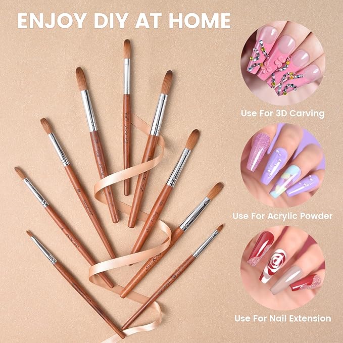 1pc 18#Kolinsky Sable Nail Brush with 1pc 16# Kolinsky Sable Nail Brush Set