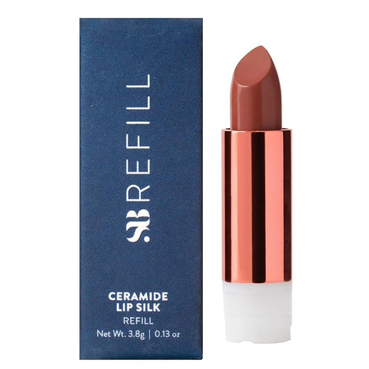 SOSHE Beauty - Ceramide Lip Silk Refill | Sheer Hydrating, Silky, Buildable Lipstick | Ceramides, Vitamin E, Shea Butter | Cruelty-Free, Certified Plastic Negative (Just Right - Pink Neutral, REFILL)