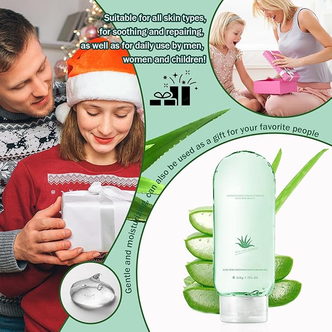 Moisturizing Gel for Face & Body,Non-sticky Gel After Sun Aloe Lotion Skin Care,Fast Absorbing Long Lasting Refreshing Hydrating Face Moisturizer for All Skin Types 03
