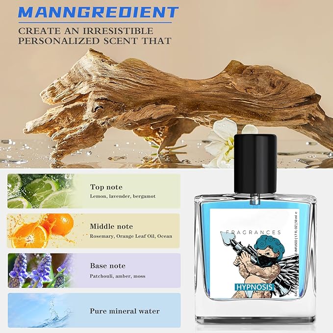 Pheromone Cologne for Men, Hypnosis 2.0 Cologne for Men, Natural Herbal Formula-Long Lasting Scent, Enhance Attraction, Pheromone Perfume, Men's Fragrances, Gift for Father, Boy Friend and Husband