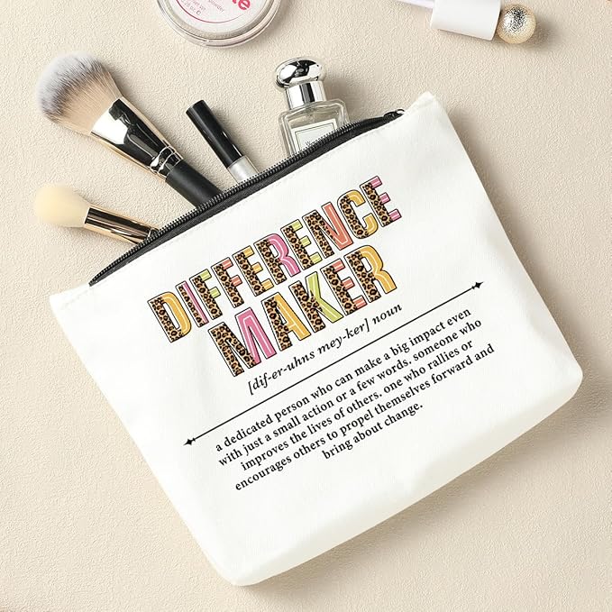 Difference Maker Definition, Difference Maker Gift, Makeup Bag Cosmetic Bag, Office Accessories, Office Gifts, Birthday Retirement Appreciation Thank You Gifts for Women Female Friend Boss Coworker
