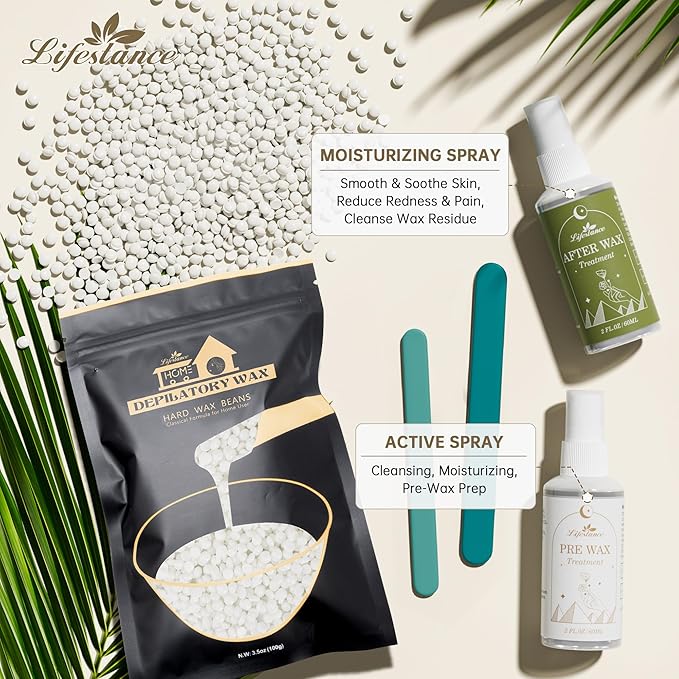 Lifestance Wax Beads Set - 6 Kinds of Hard Wax Beans with 44 Items, Perfect for Any Wax Warmers For Full Body, Bikini, Armpit, Underarm, Eyebrow, Face, Leg