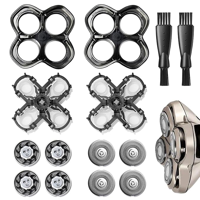 2Pack Pro 4 Shaver Replacement Heads for Pitbulls Gold PRO, Silver PRO, Platinum PRO, Butterfly Kiss PRO Head Shavers, Floating 4 Heads for a Fast, Close and Smooth Shave.