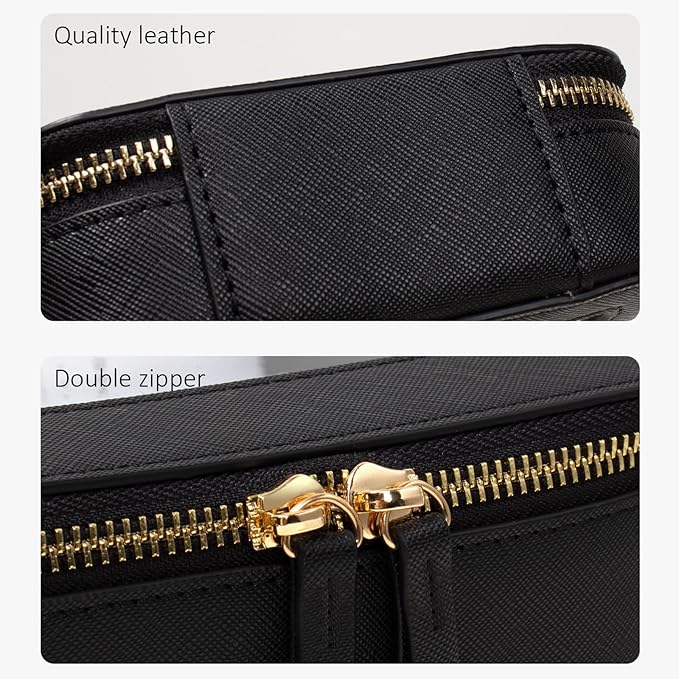 Clear Makeup Bags TSA Approved Toiletry Bag with Handle Large Opening,Clear Toiletry Bags for Carry-on Traveling Travel Car Accessories Essentials Organziation Storage for Women Girls(Black, Middle)