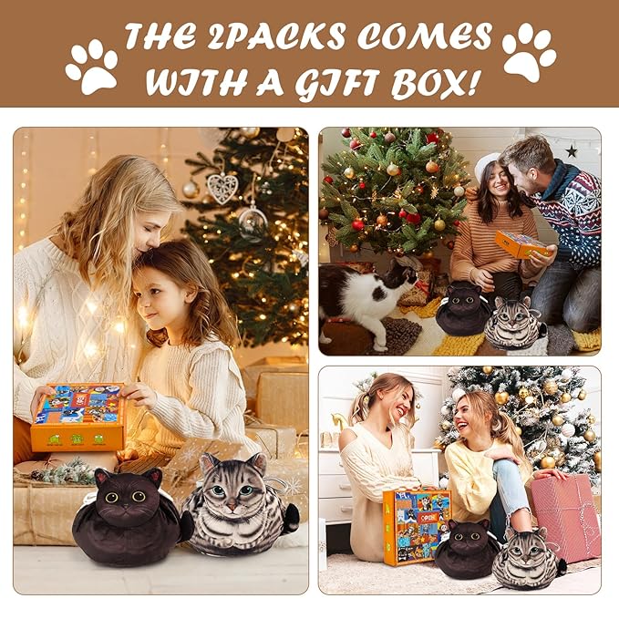 Drawstring Makeup Bag, Cat Makeup Bag, Travel Makeup Organizer, Cosmetic Pouch Bag, Cat Gift for Women, Lay Flat Makeup Bag Gifts for Cat Lovers(2-pack)