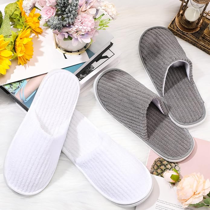 SATINIOR 18 Pairs Disposable Slippers for Guest Bulk Soft Washable House Women Men Slippers Pack for Hotel Spa Travel