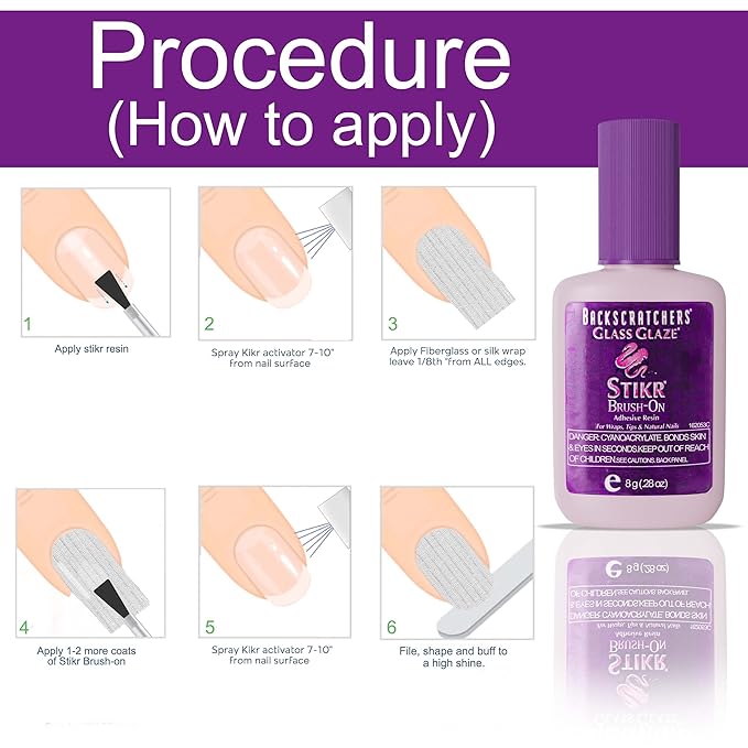 Backscratchers Extreme Glass Glaze Stikr Brush-On, 0.28 Fluid Ounce