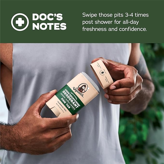 Dr. Squatch Manly Soap and Deodorant Variety Pack - Handmade with Organic Oils, Aluminum-Free - Wood Barrel Bourbon and Pine Tar - Natural Men's Care Bundle