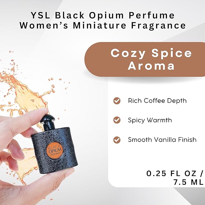 Yves Saint Laurent Black Opium Perfume for Women Mini EDP Splash 0.25 Ounce