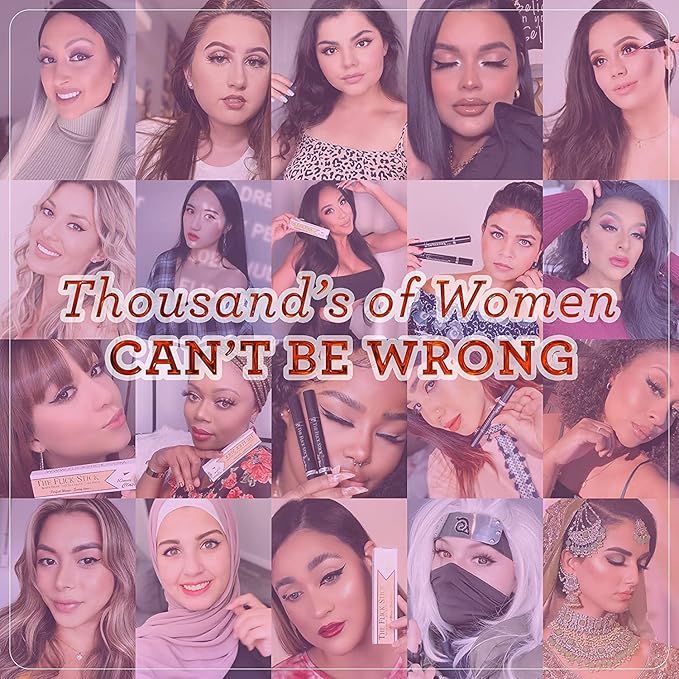 Winged Eyeliner Stamp, 2 x Black Liquid Eyeliner Pens, Easy Cat Eye Stencil Makeup Tool, SmudgeProof & Waterpoof Eye Liner, Vamp Wing, Wingliner (10mm Classic, Midnight Black)