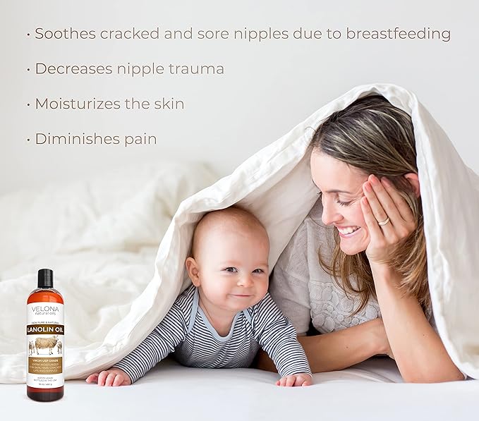 velona Lanolin Oil USP Grade 4 fl oz | 100% Pure and Natural Carrier Oil | Refined, Cold pressed | Skin, Hair, Body & Face Moisturizing | Use Today - Enjoy Results