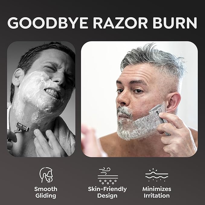 Parker 99R Chrome Long Handle Heavyweight Butterfly Open Double Edge Safety Razor for Men, 5 Parker Premium Platinum Double Edge Razor Blades Included