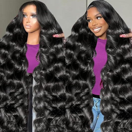 32 Inch 13x6 Lace Front Wigs Human Hair 200 Density Body Wave HD Lace Front Wigs Human Hair Body Wave Glueless Wigs Human Hair Pre Plucked 13x6 HD Frontal Human Hair Lace Front Wigs for Women