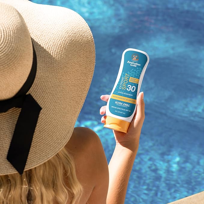 Australian Gold Extreme Sport Sunscreen Lotion SPF 30, 8 Ounce | Broad Spectrum | Sweat & Water Resistant | Non-Greasy | 8 Fl Oz (Pack of 1) SPF 30 - Lotion