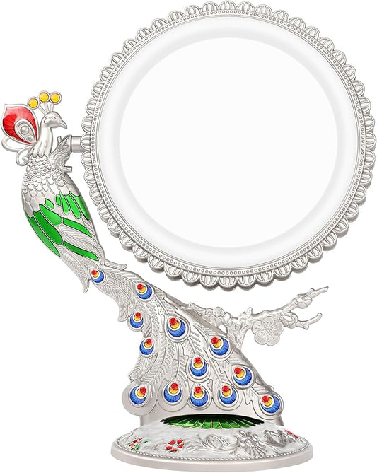 Makeup Mirror with Lights and 1X/7X Magnification - Phoenix Baroque Style Vanity Mirror - Gifts for Women Birthday Gifts for Women Mom Her, Aesthetic Home Decor (Pearl Nickle)