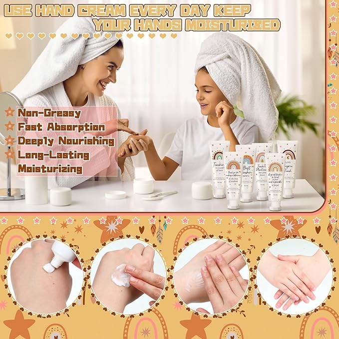 24 Pcs Teacher Appreciation Hand Cream Gifts Boho Rainbow Graduation End the Year Thank You Teacher Gifts for Women Travel Size Hand Cream Christmas Moisturizing Hnad Lotion