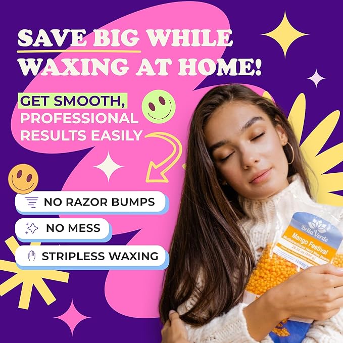 Wax Beans - Hard Wax Beads for Hair Removal - Brazilian Eyebrow Home Body Wax for Men Women 28oz