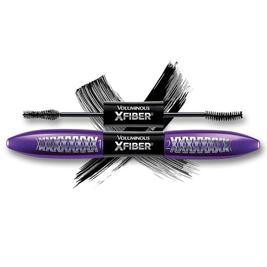 L'Oreal Paris Voluminous X Fiber Washable Mascara, Blackest Black, 1 Tube