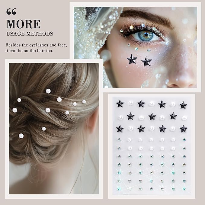 Lash Clusters Kit with Self Adhesive Pearl Stickers Natural Lash Clusters Left Right Lash Extension Kit with Bond Seal Eyelash Kit Gift Set with Drawstring Bag Portable Starter Kit Birthday Gift Women