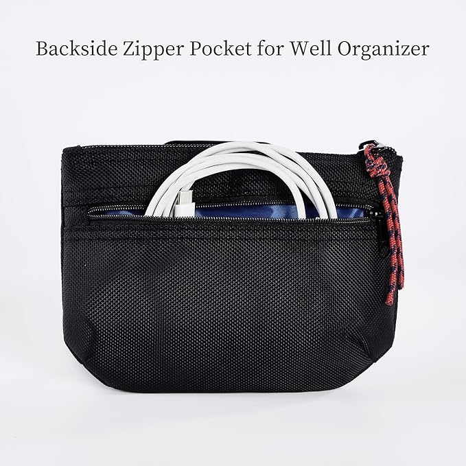 Rough Enough Small Tech Organizer Travel Case for Electronics & Cords - Cable Storage Bag Black