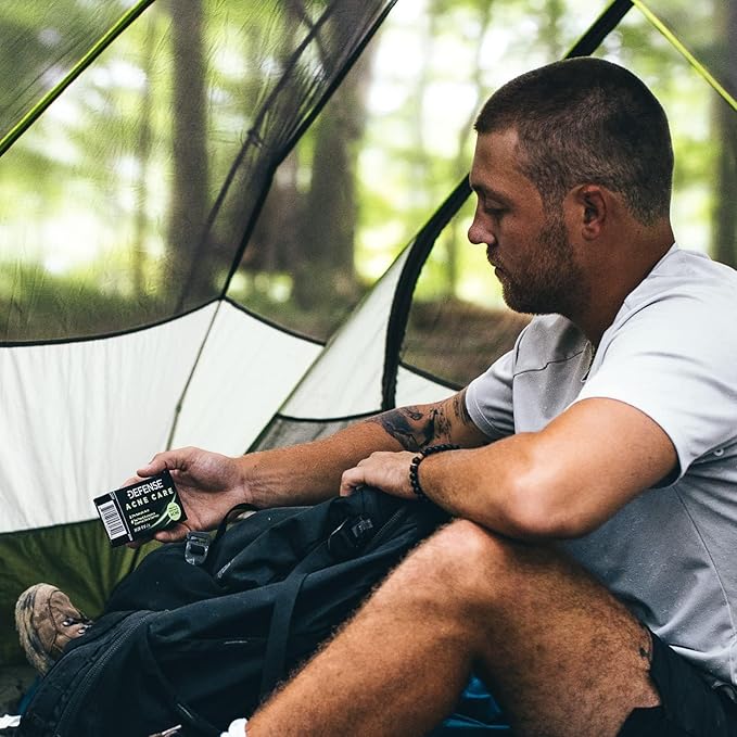 Defense Acne Care Bar Soap 4.2oz | contains 2% Salicylic Acid, Tea Tree & Eucalyptus Essential Oils & Oatmeal