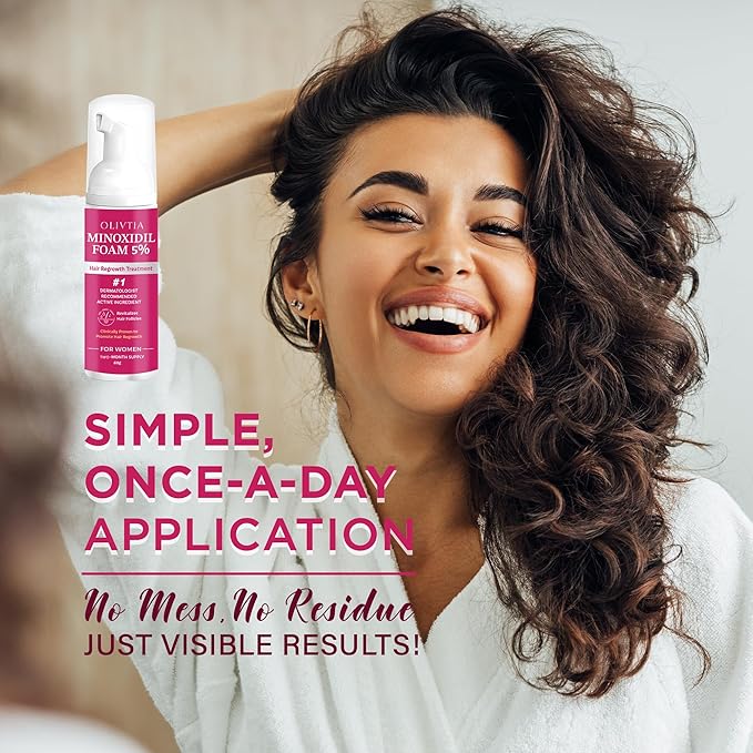 5% Minoxidil Foam for Women Hair Growth: Extra Strength Hair Regrowth Treatment – Revitalize Hair Follicles & Regrow Thicker, Fuller Hair – Hair Loss Solution