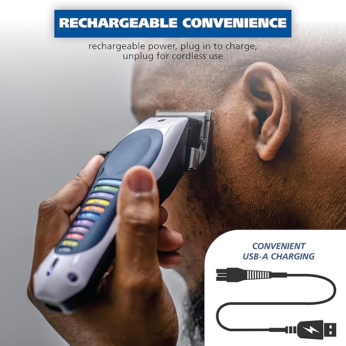 Wahl Lithium Ion Color Pro Rechargeable Cordless Hair Clippers for Men with Smart Charge Technology and Battery Hair Trimmer for Convenient at Home Haircutting & Touch Ups - Model 3026594