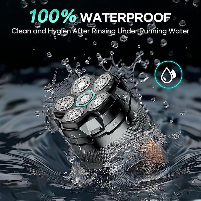 Head Shavers for Bald Men - kensen 6D Cordless Electric Razor, Waterproof Skull Shaver for Wet/Dry Use, LED Display, Type-C Charging, Close Shave - Easy to Clean, Perfect for Bald Heads and Face