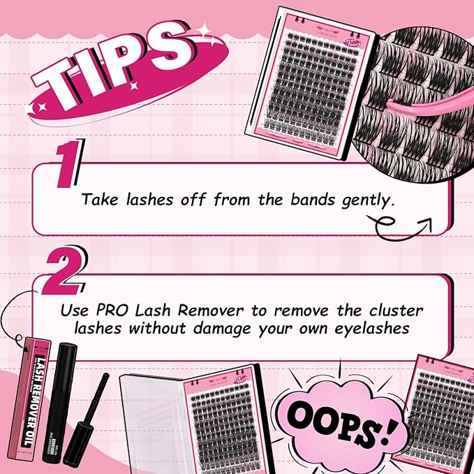 Lash Clusters 144 Pcs Individual Lashes Zero Touch Cluster Lashes DIY Lash Extension Eyelash Clusters Ultra Soft Wispy Lashes Super Thin Band Soft & Comfortable(Flutter-D-10-18 mix)