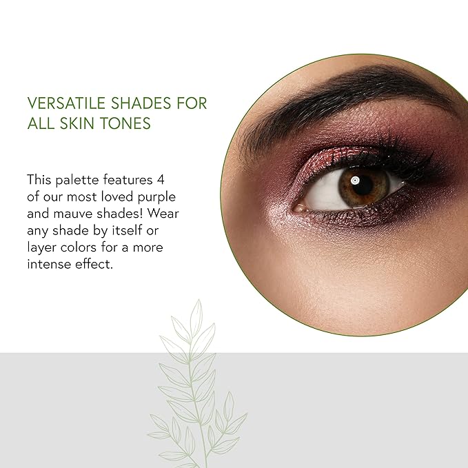 Honeybee Gardens Amethyst Glow Eye Shadow Palette, Clean and Bold, 4 Highly Pigmented Colors With Long Lasting Luxe Finish, Vegan, Cruelty-Free, Gluten-Free, and Paraben-Free, Net Wt 1.3g Each