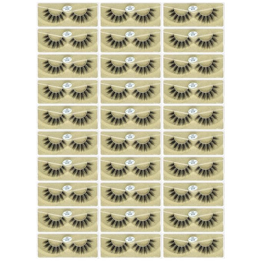 FARRED Wholesale Faux Mink Lashes 30 Pairs 3D A08 Medium Length Vegan Eyelashes Fluffy Volume Strip Lashes Bulk Fake Mixed Natural Look 3D False Eyelashes (3D A08)