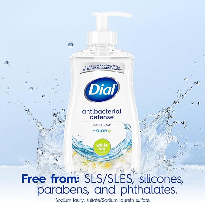 Dial Antibacterial Liquid Hand Soap, White Tea, 11 fl oz (Pack of 4)