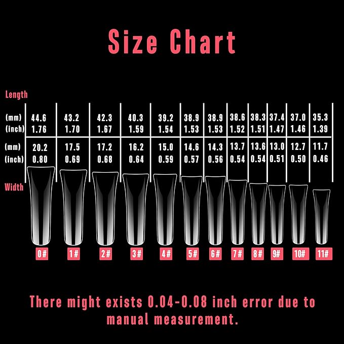 120 pcs Extra Long Duck Nail Tips Full Cover for Acrylic, Clear XL XXL Flare Feet Nails Press On, Y2K Vibe Wide French Soft Gel False Nail Extension for Art Salon x 12 Sizes in Box