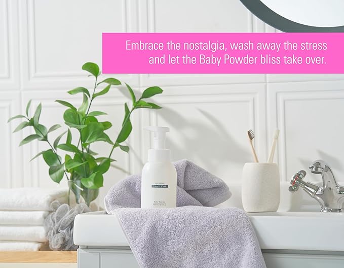 Baby Powder Double Scented Foaming Hand Soap, Moisturizing Foam with Fig and Pomegranate Extract, Vegan Wash for Bathroom and Kitchen, 10.14 fl oz (3)