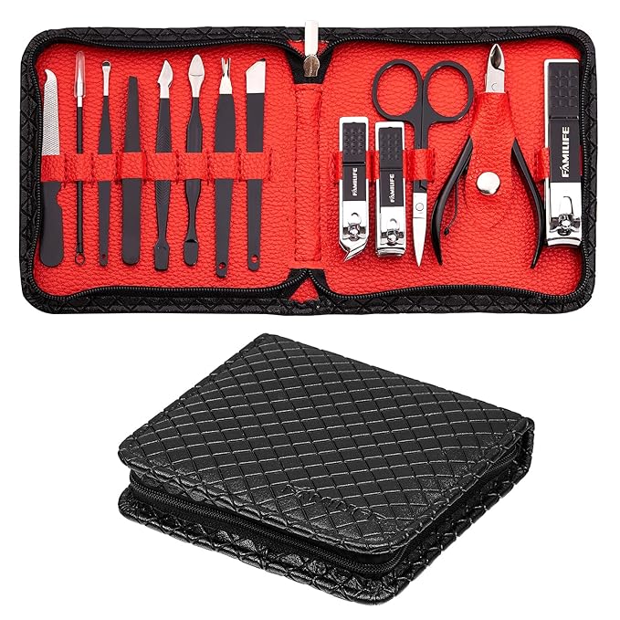 Gifts for Men, Familife Manicure Set Nail Clippers Pedicure Kit Manicure Kit Nail Clipper Set 16pcs and 13PCS Nail Kit Nail Cutter Men Grooming Kit Pedicure Set Professional Manicure Set Stainless Set