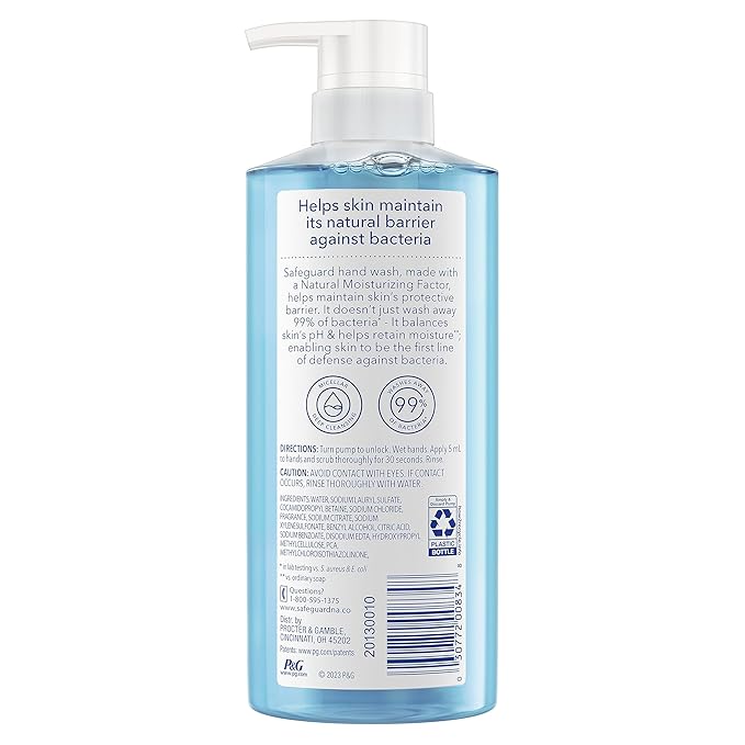 Safeguard Hydrating Liquid Hand Soap, Ocean Breeze Scent, Made with Plant Based Cleansers, 15.5 oz (Pack of 4)