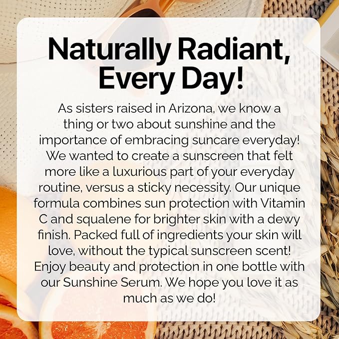Sunshine Serum - Enriched Mineral Suncreen Serum - 1.69 fl oz - SPF 50 with skin hydrating squalane and Vitamin C - For All Skin Types and Skin Tones