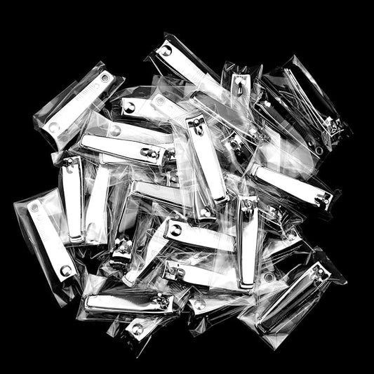 Thickened Stainless Steel Nail Clippers with Nail File, Nail Clippers Bulk,Bulk Nail Clippers for Homeless Individually Wrapped, for Homeless,Shelter, Air Bnb, Hotel 2.3inches (50 PCS)