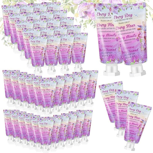 50 Pack Christian Hand Lotion Bulk Gifts for Women Mother Day Bible Mini Travel Hand Lotion Bulk for Stocking Stuffers Gifts Women Church Appreciation Teachers Coworkers(Cross)