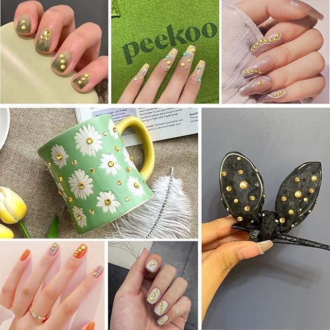 Beadsland Flatback Rhinestones Bulk,2880pcs Rhinestones for Nails Crafts Clothes DIY Decoration, Topaz, SS30, 6.3-6.5mm