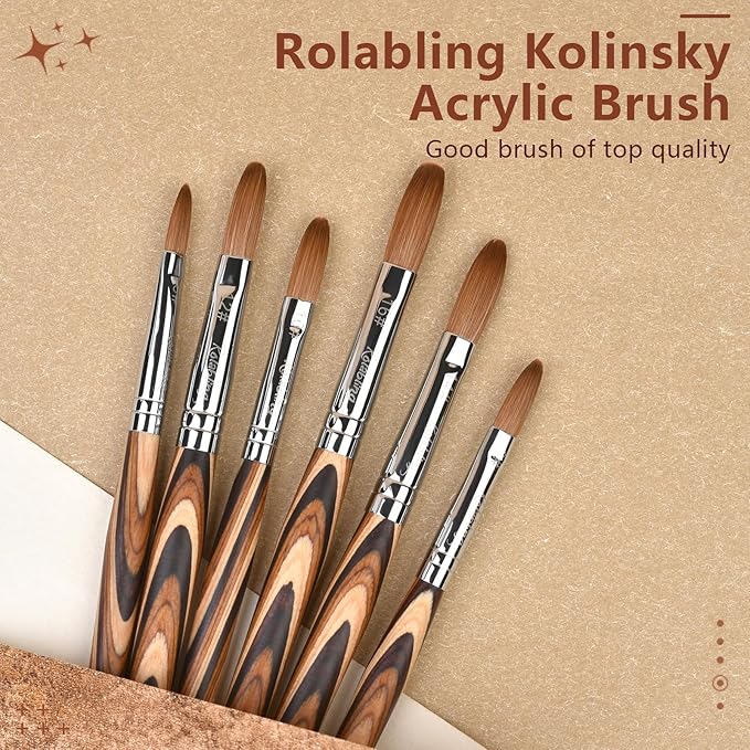 1pc 18#Kolinsky Sable Nail Brush with 1pc 16# Kolinsky Sable Nail Brush Set
