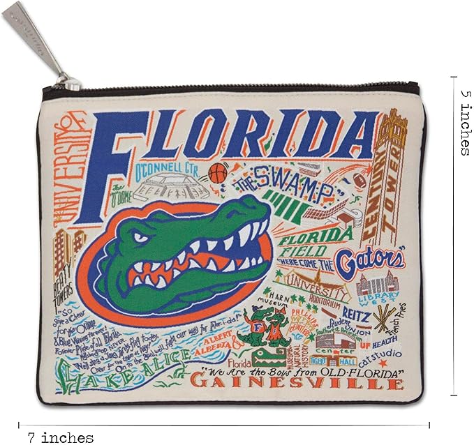 Catstudio Collegiate Zipper Pouch, University of Florida Travel Toiletry Bag, Ideal Gift for Alumni, Makeup Bag, Dog Treat Pouch, or Travel Purse