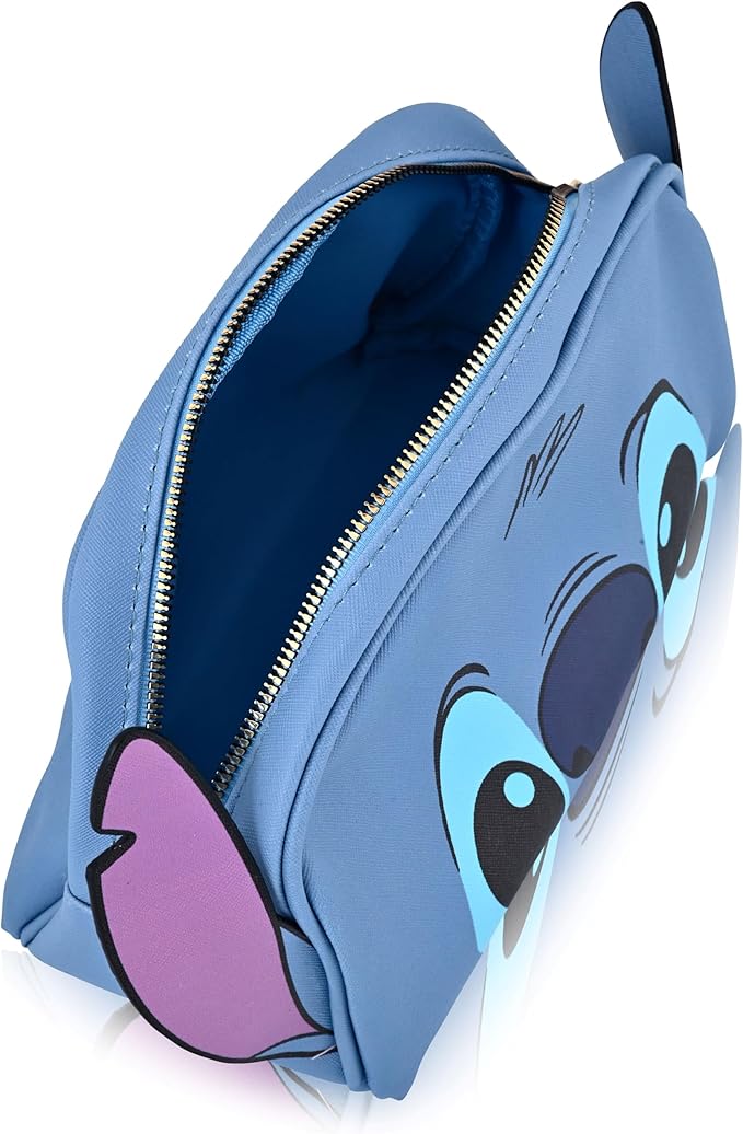 Fast Forward Disney Stitch Makeup Bag for Women | Lilo and Stitch PU Leather Travel Toiletry Bag for Women | Make Up Travel Bag Cosmetic Bag Makeup Pouch