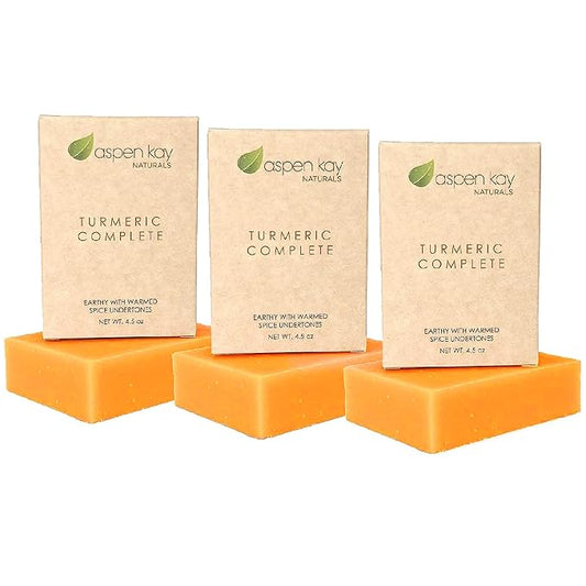 Turmeric Soap Bar (3 Pack) for Body & Face, Made with Natural and Organic Ingredients. Gentle Soap – For All Skin Types – Made in USA 4.5oz Per Bar