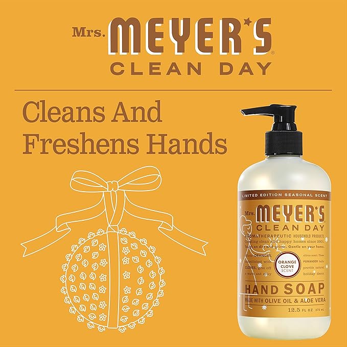 MRS. MEYER'S CLEAN DAY Liquid Hand Soap - Orange Clove, 12.50-Ounce (Pack of 3)