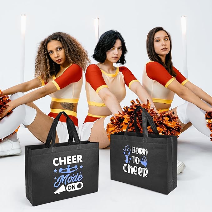 Olgaa 48 PCS Cheerleader Gifts: 24 PCS Cheer Bags & 24 Black Cheer Keychains