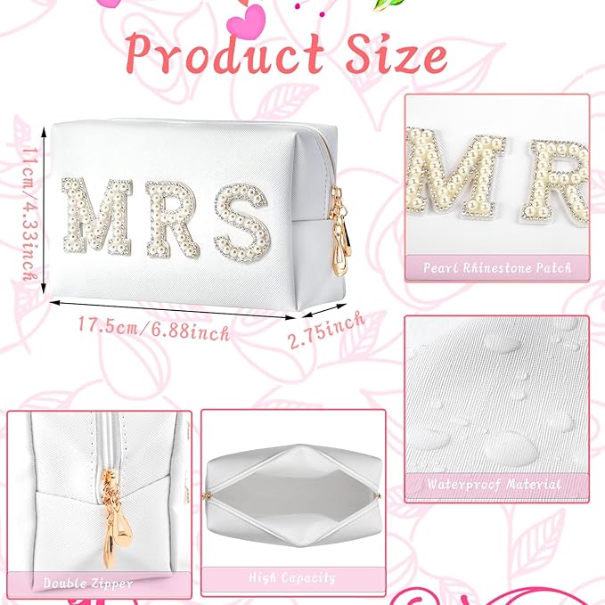 Bride To Be Gift Set - Makeup Bag, Slippers, Robe, Hair Clip - Wedding Gifts