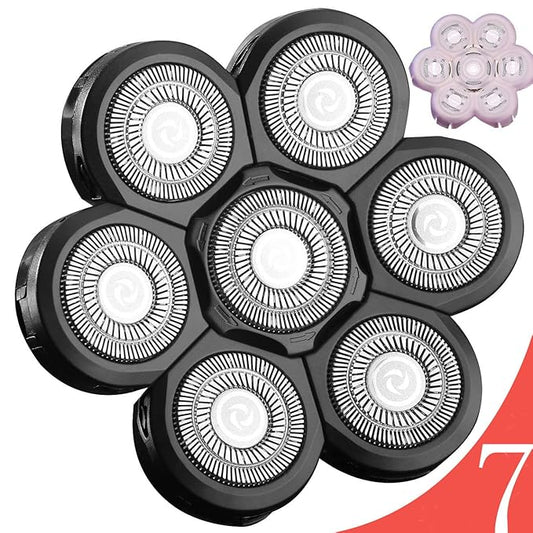 7 Blades for Head Shaver Replacement Heads 7 Heads for Many Main Brands Electric Shaver Razor Bald Men Head Shaver Blades