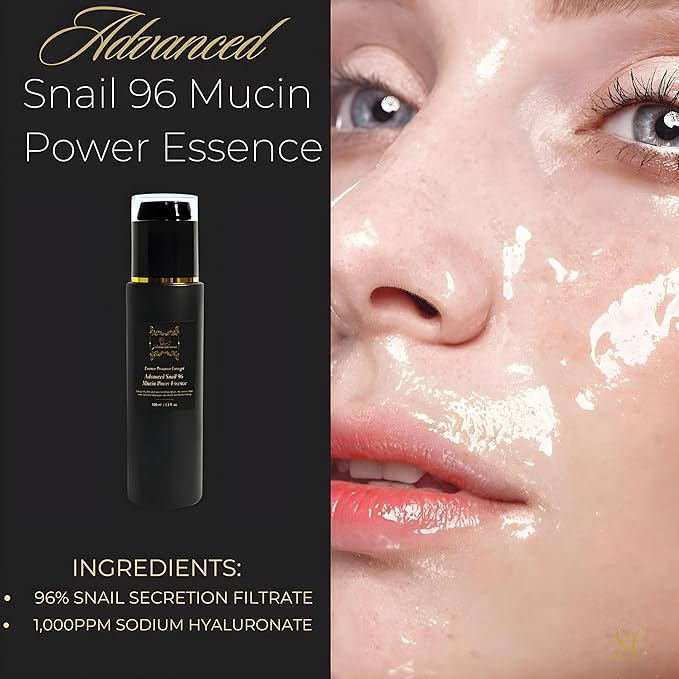 SC Sapphire's Organic Advanced Snail 96 Mucin Power Anti-Aging Serum | Hydrating Moisurizing Essence | Menopause Support Facial Skin Care Products Snail Mucin Moisturizer | Glass Bottle 100ml